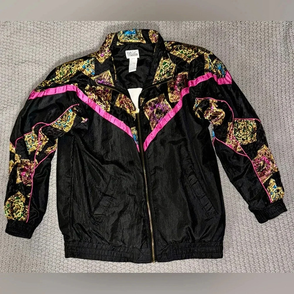 Vintage 1980’s Basic Editions Windbreaker Jacket Medallion Print Size Medium - Picture 2 of 8